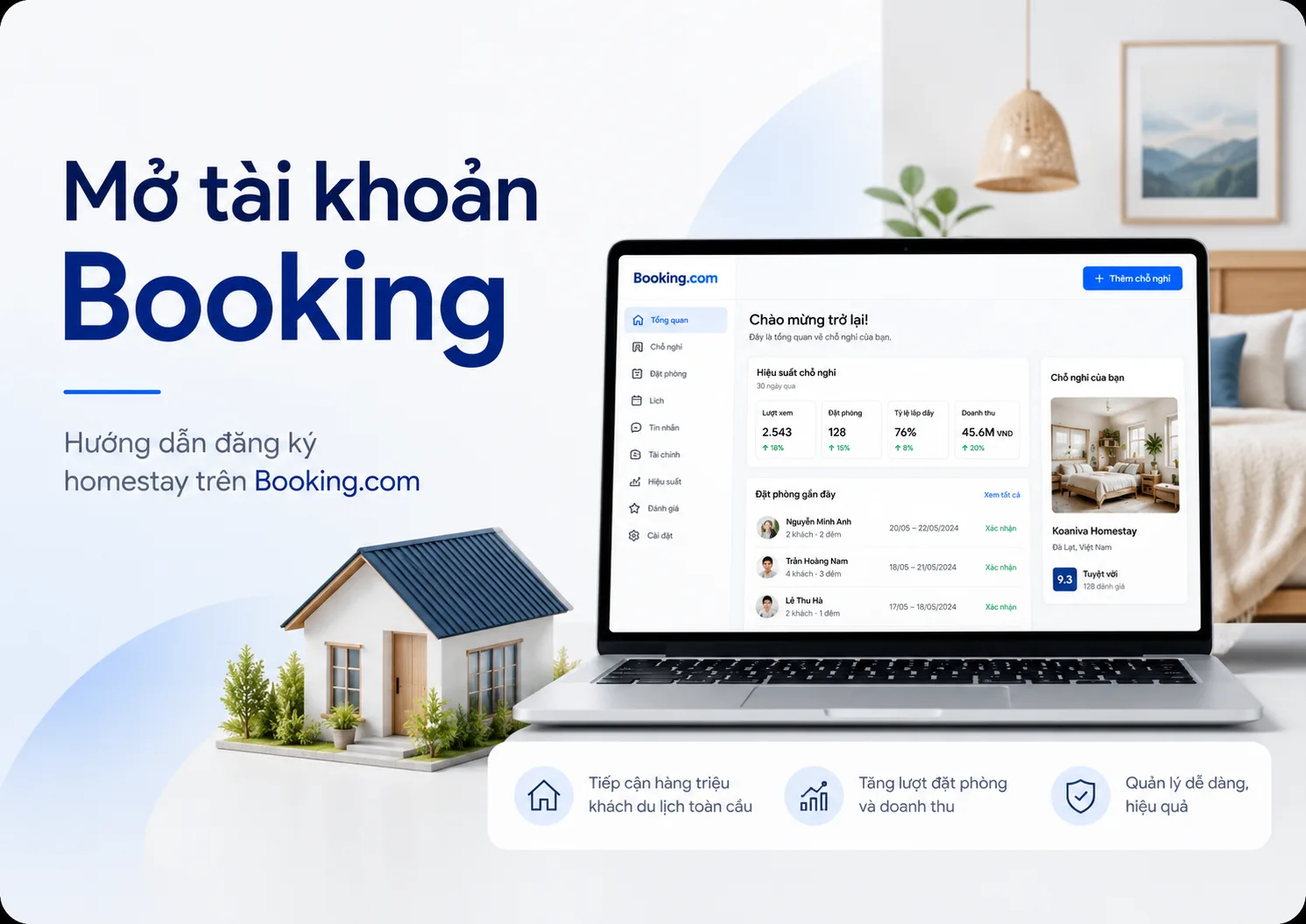 Mở tài khoản Booking: Hướng dẫn đăng ký homestay trên Booking.com từ A đến Z