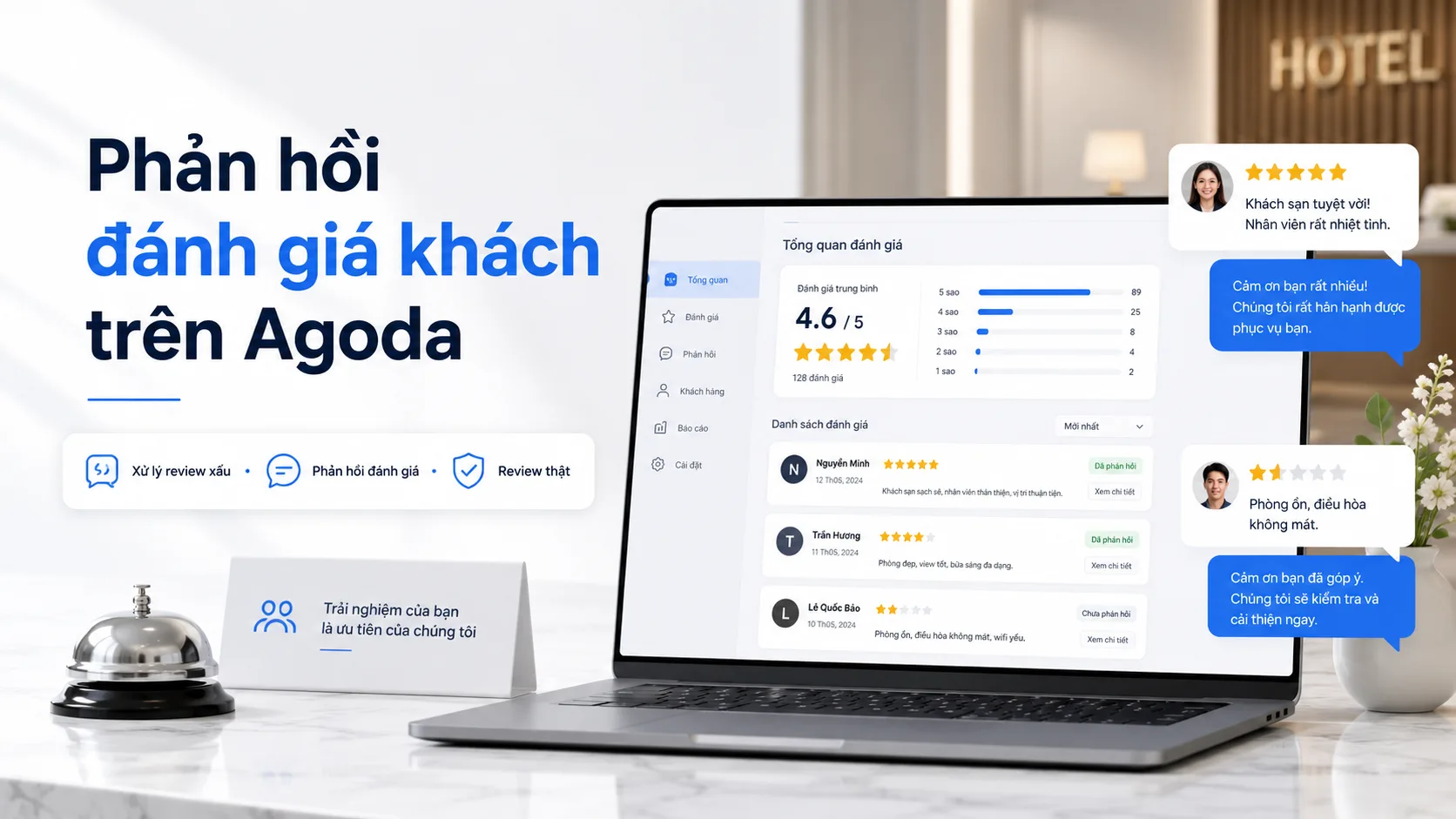 Phản hồi đánh giá khách trên Agoda: Cách trả lời review thật, xử lý review xấu và xây dựng uy tín