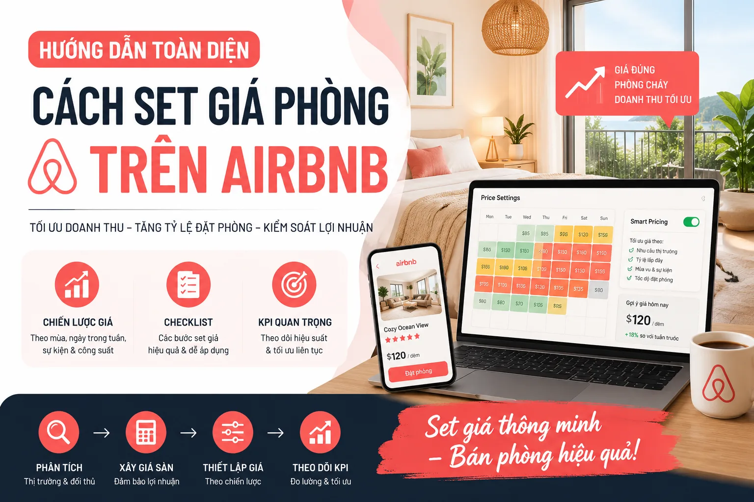 Cách set giá phòng trên Airbnb: chiến lược, checklist và KPI tối ưu doanh thu