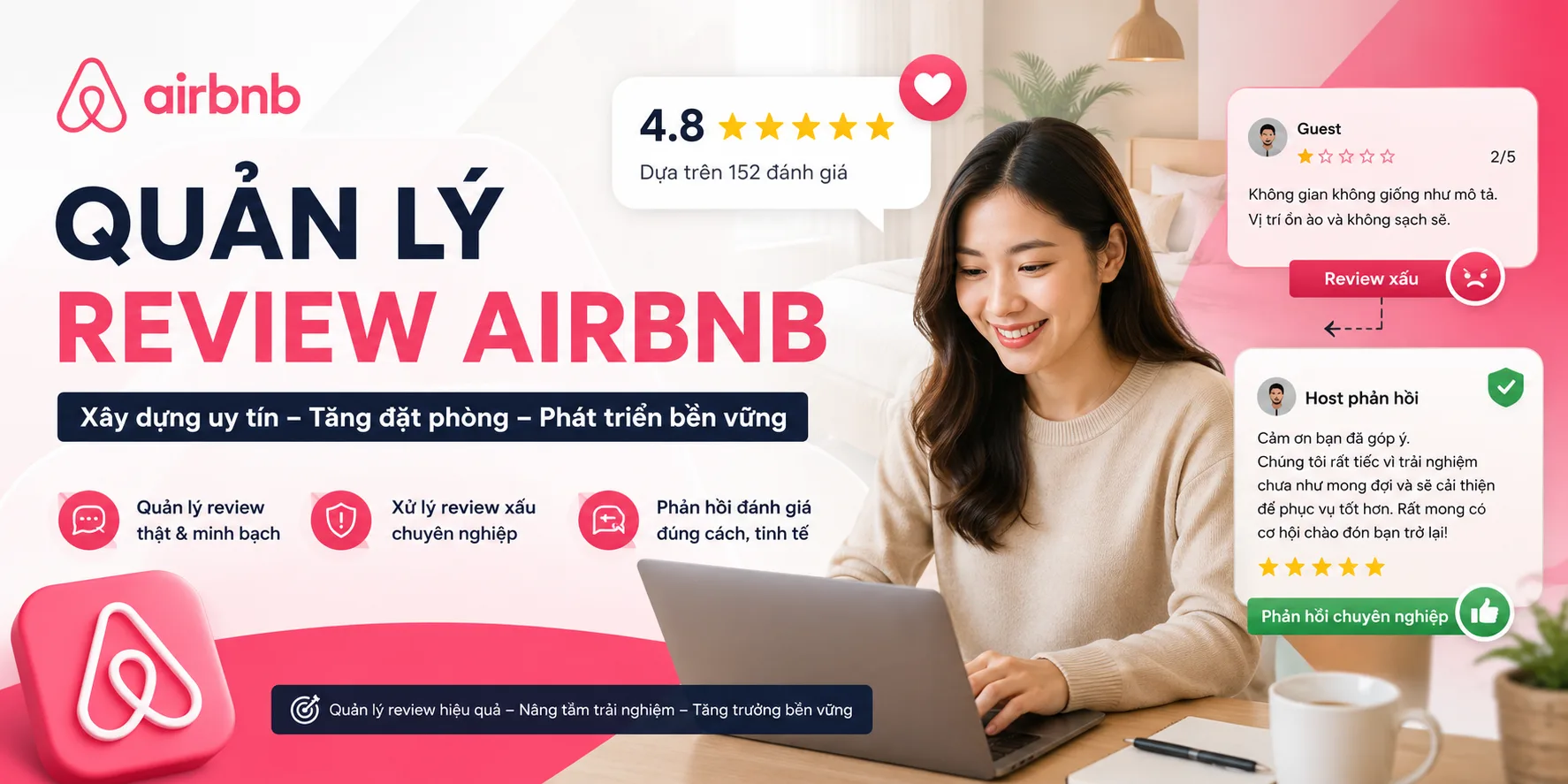 Quản lý review Airbnb: Xử lý review xấu và phản hồi đánh giá hiệu quả