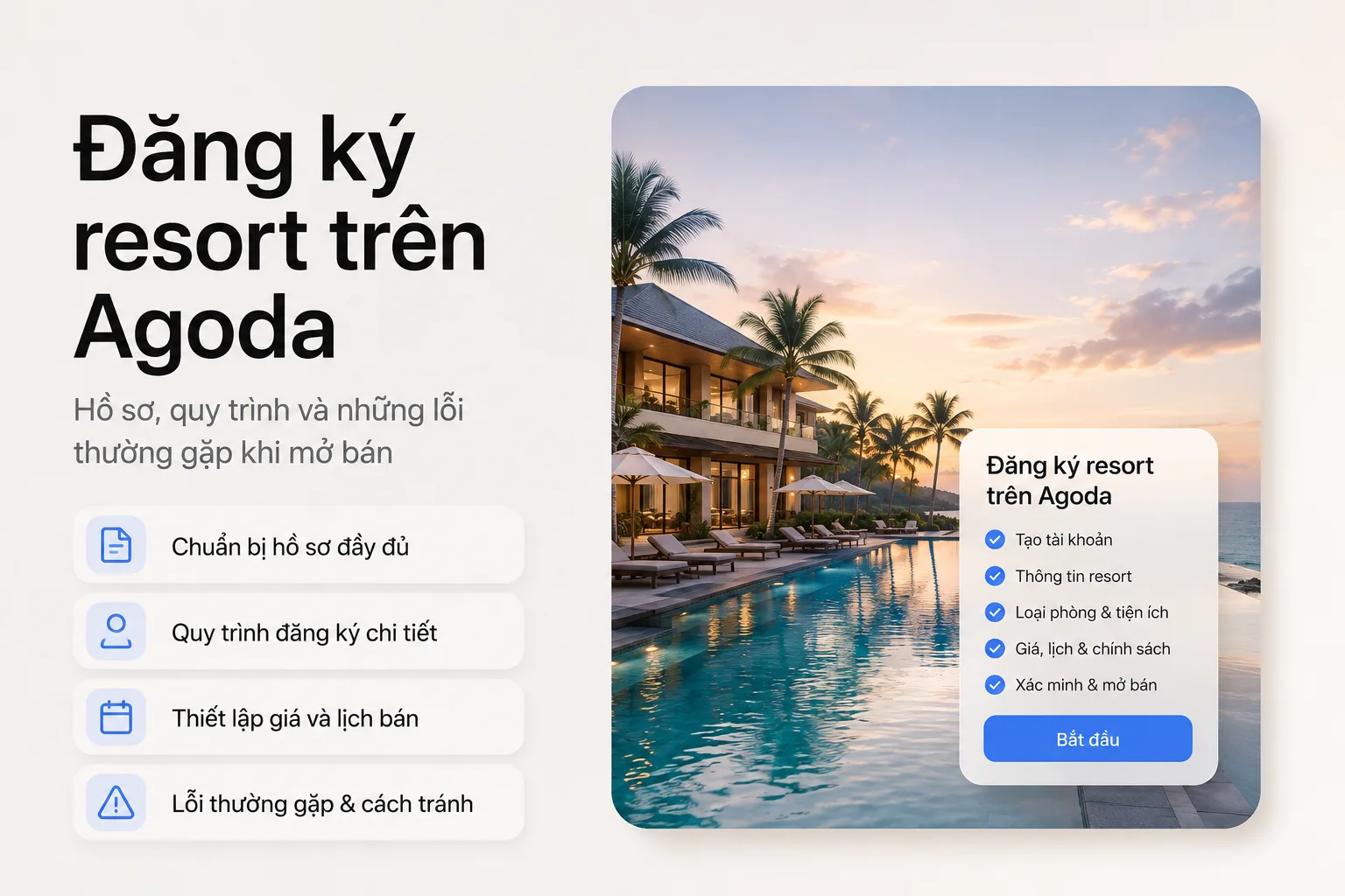 Đăng Ký Resort Trên Agoda: Hồ Sơ, Quy Trình Và Lỗi Thường Gặp