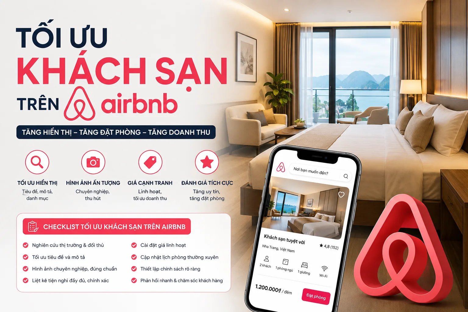 Tối ưu khách sạn trên Airbnb: hướng dẫn tăng sức cạnh tranh và vận hành hiệu quả
