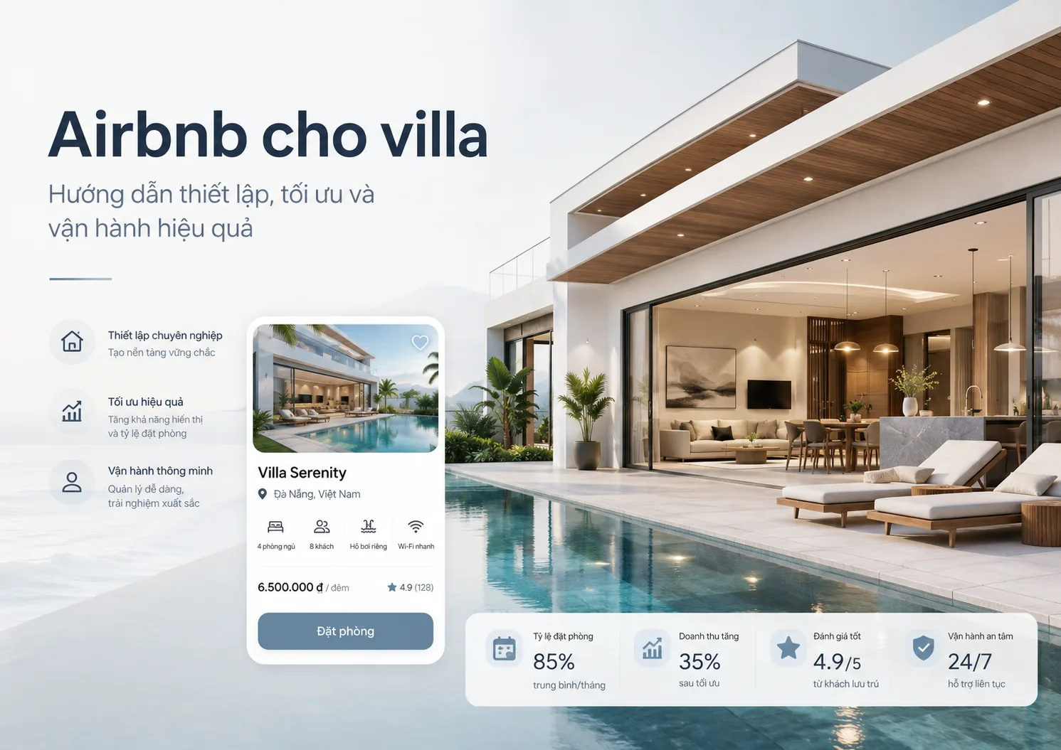 Airbnb cho villa: Hướng dẫn thiết lập, tối ưu và vận hành hiệu quả