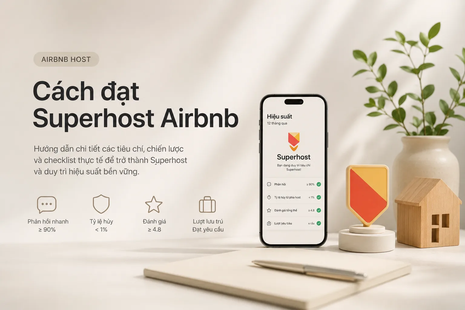Cách đạt Superhost Airbnb: Điều kiện, tiêu chí và checklist thực tế
