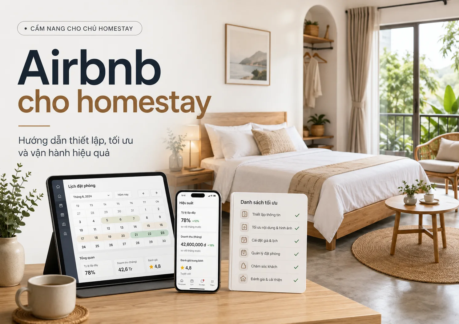 Airbnb cho homestay: Hướng dẫn thiết lập, tối ưu và vận hành hiệu quả