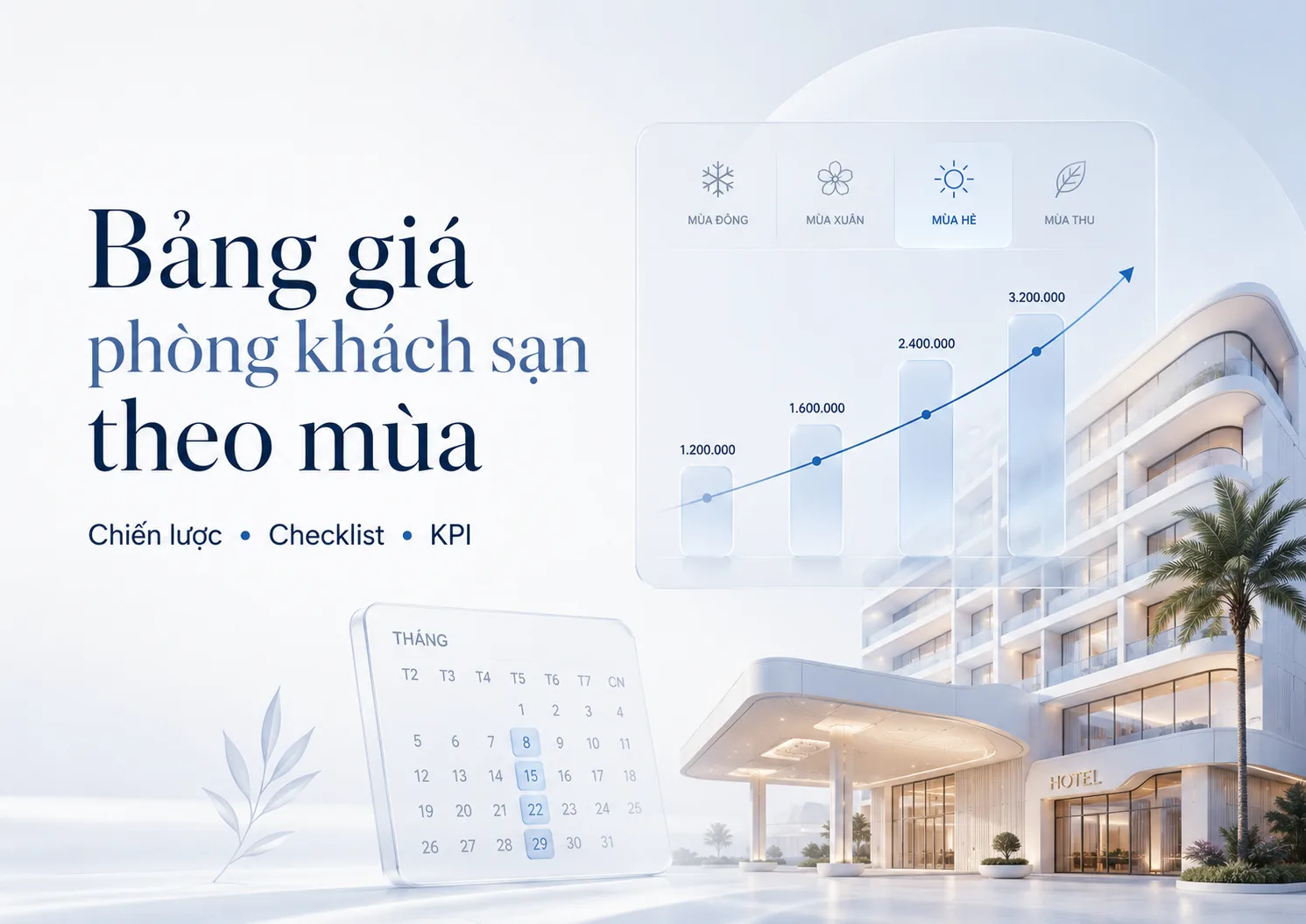 Bảng giá phòng khách sạn theo mùa: Cách xây dựng, chiến lược và KPI cần theo dõi