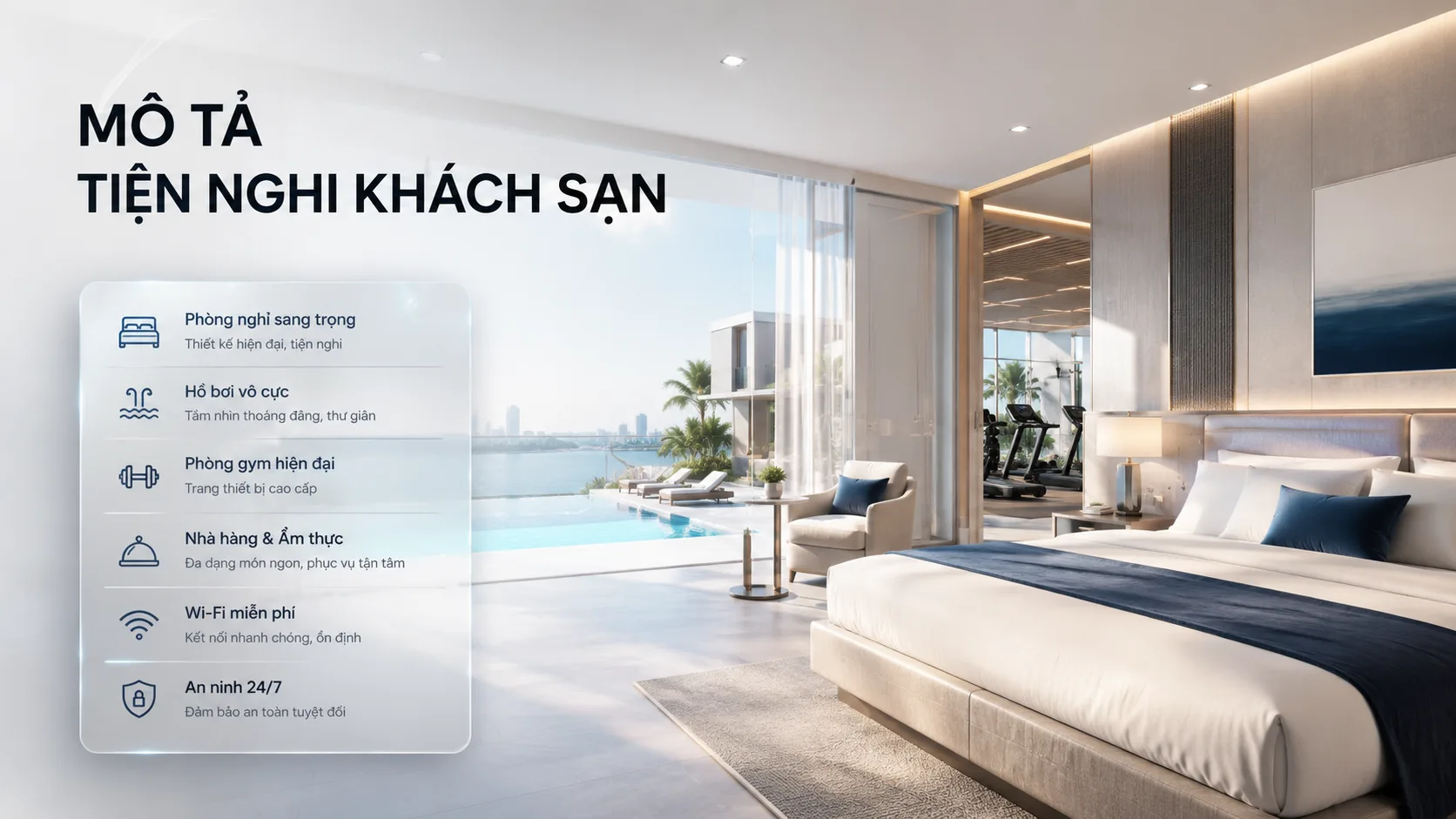 Mô tả tiện nghi khách sạn: Hướng dẫn viết rõ, đúng và tăng khả năng đặt phòng