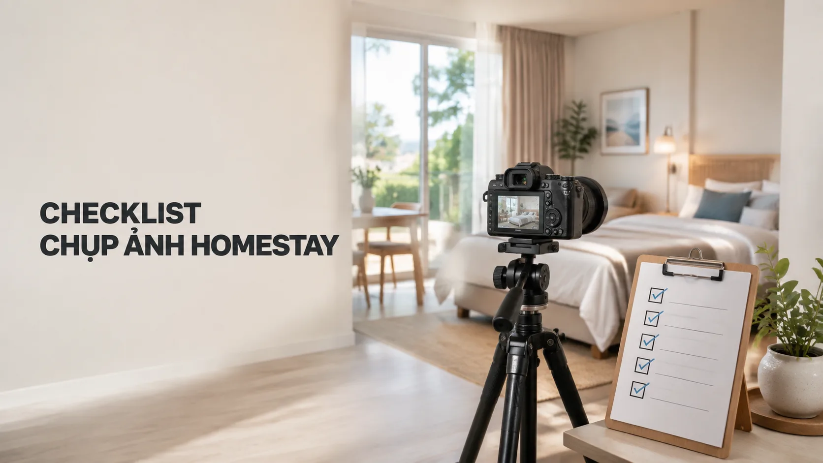 Checklist chụp ảnh homestay: hướng dẫn đầy đủ từ chuẩn bị đến đăng listing