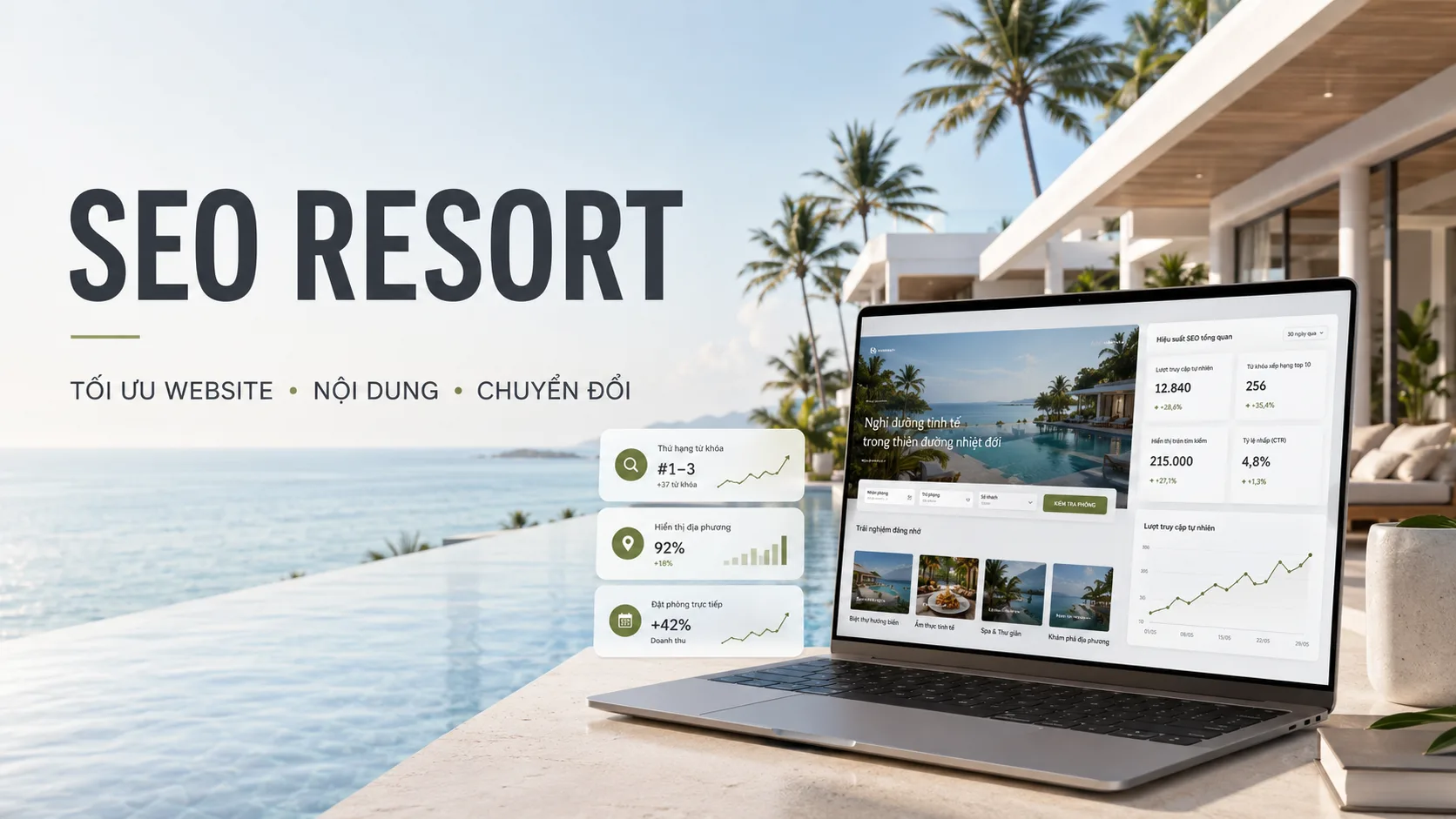 SEO resort: Hướng dẫn tối ưu website, nội dung và chuyển đổi đặt phòng