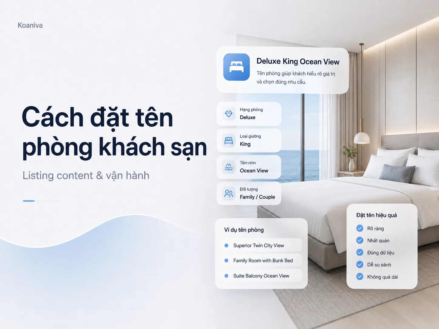 Cách đặt tên phòng khách sạn: Hướng dẫn chuẩn hóa room type dễ hiểu, dễ bán