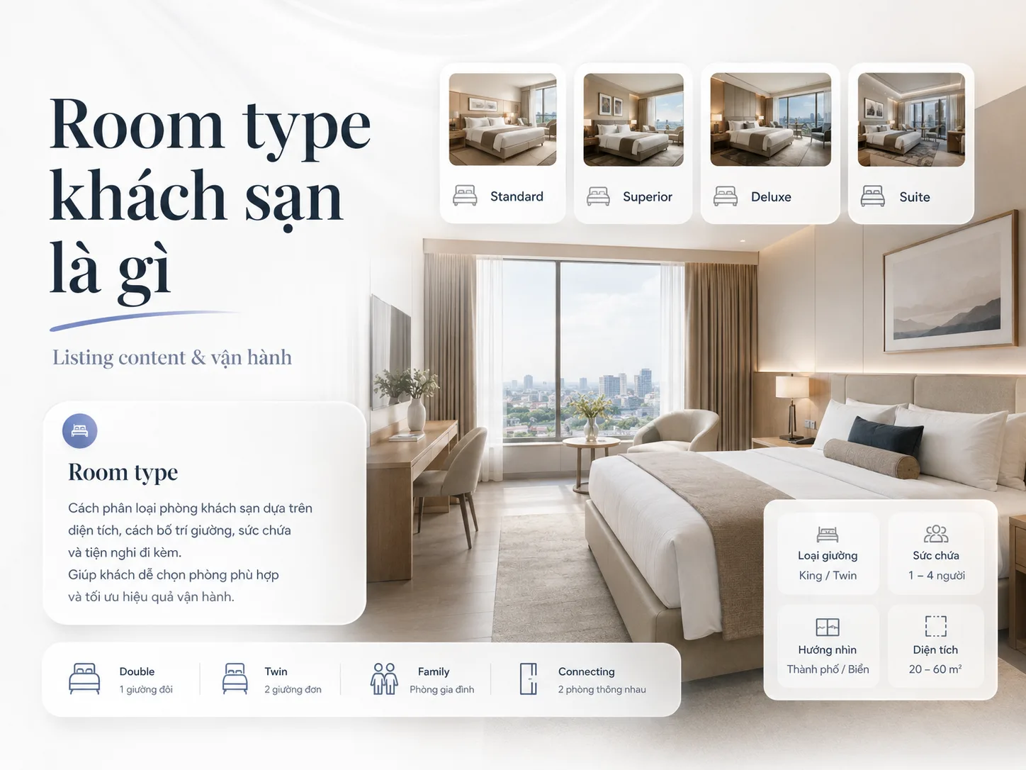 Room Type Khách Sạn Là Gì? Cách Phân Loại Và Hiểu Đúng Từng Hạng Phòng