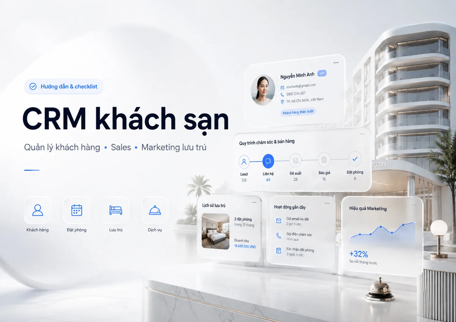 CRM khách sạn: Hướng dẫn xây hệ thống sales marketing lưu trú hiệu quả