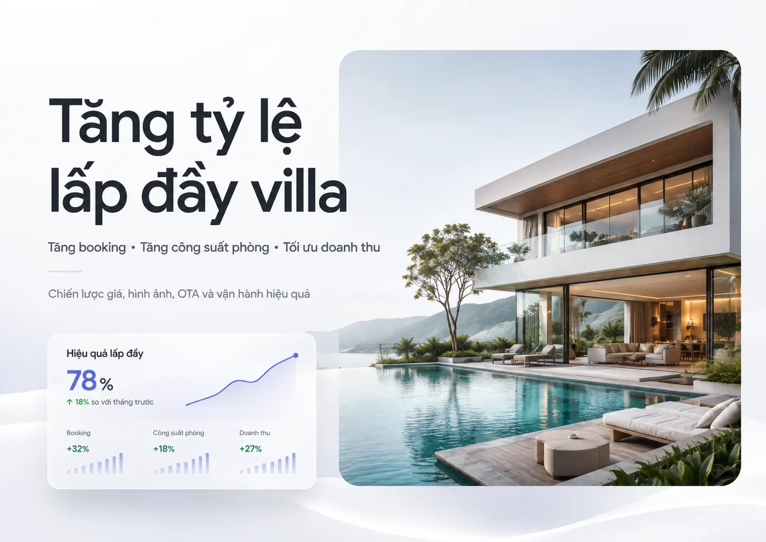 Tăng tỷ lệ lấp đầy villa: 12 cách tăng booking và tối ưu doanh thu