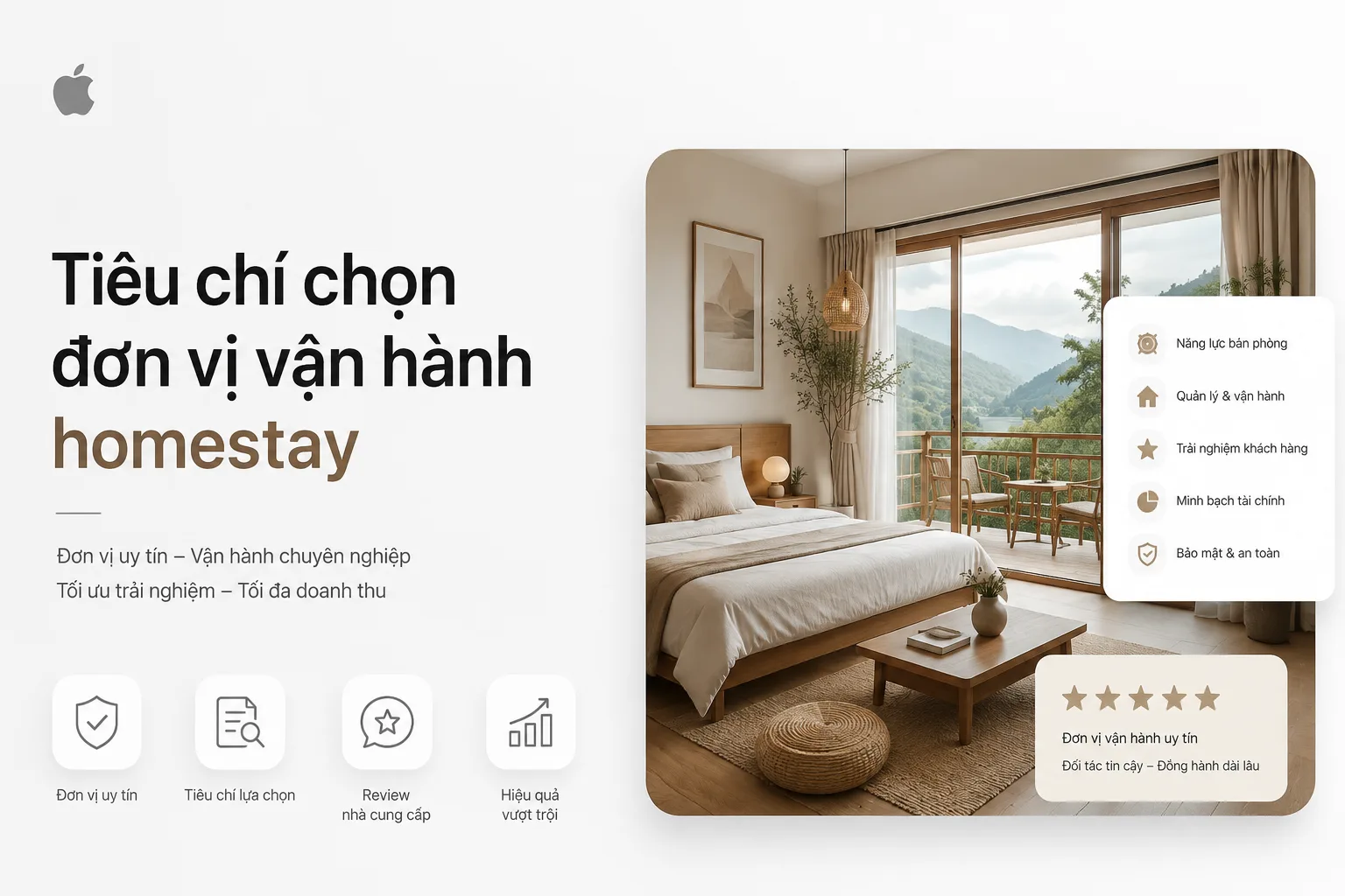 Tiêu chí chọn đơn vị vận hành homestay: 15 điểm cần kiểm tra