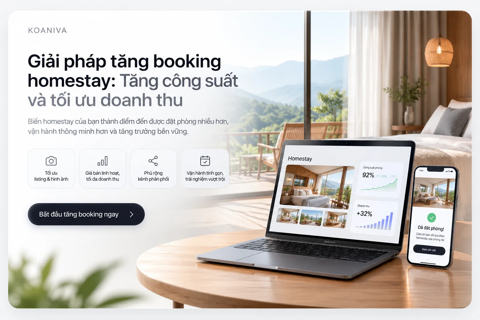 Giải pháp tăng booking homestay: Tăng công suất và tối ưu doanh thu