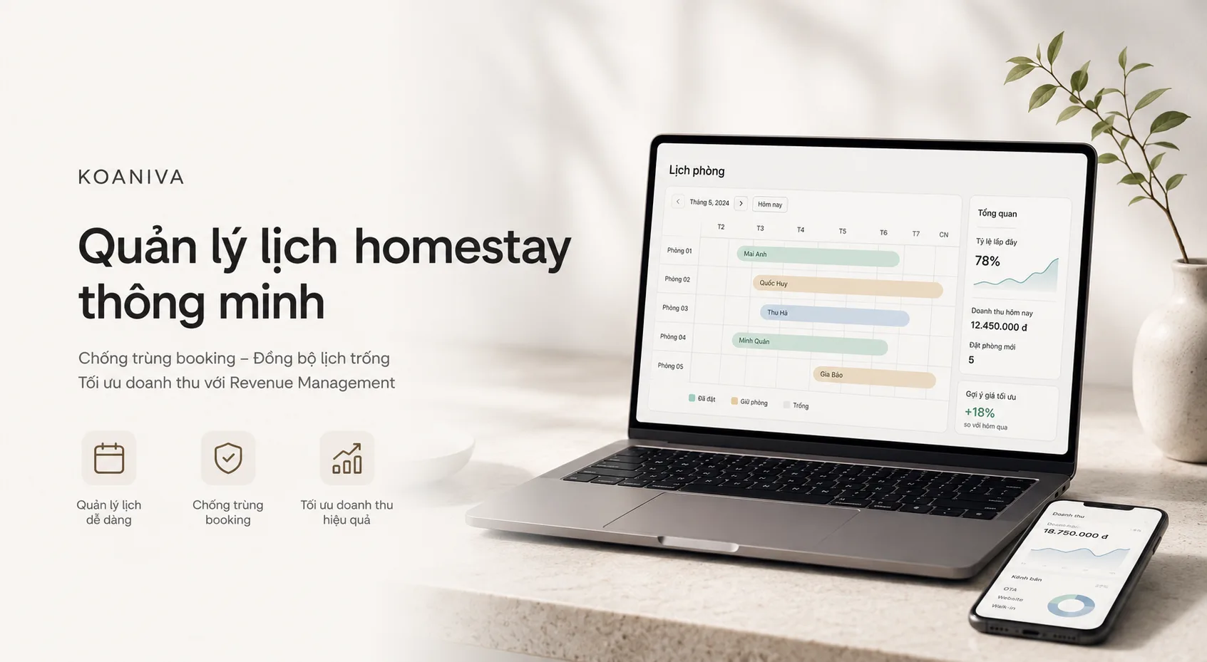 Quản lý lịch homestay hiệu quả: Chống trùng booking, tối ưu lịch trống & doanh thu