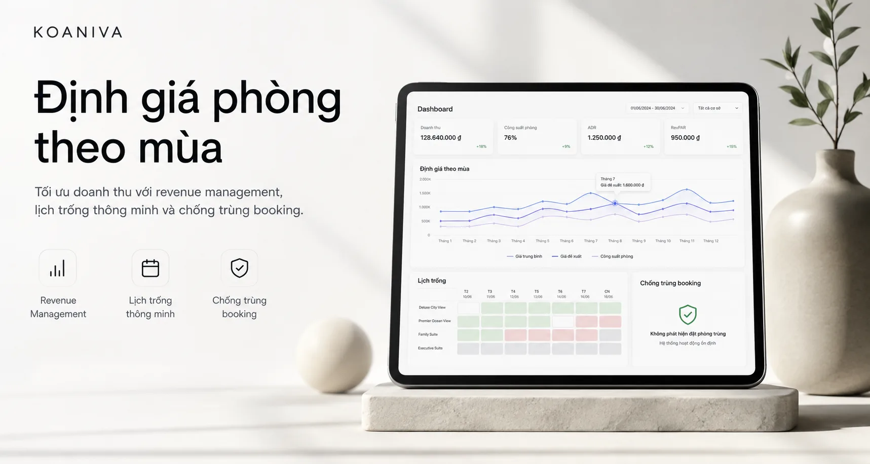 Định Giá Phòng Theo Mùa: Tối Ưu Doanh Thu & Lịch Trống