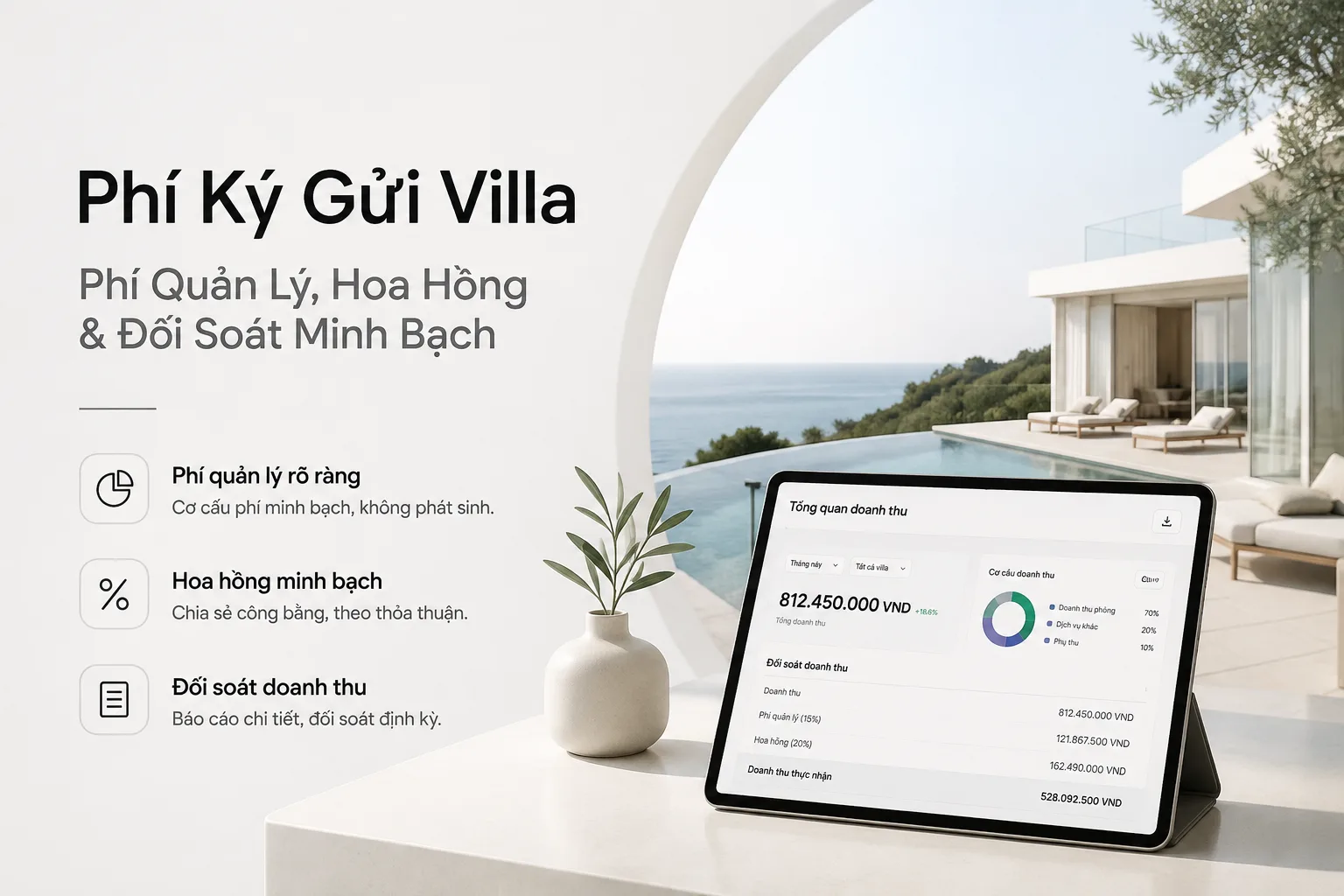 Phí Ký Gửi Villa: Phí Quản Lý, Hoa Hồng & Đối Soát Minh Bạch