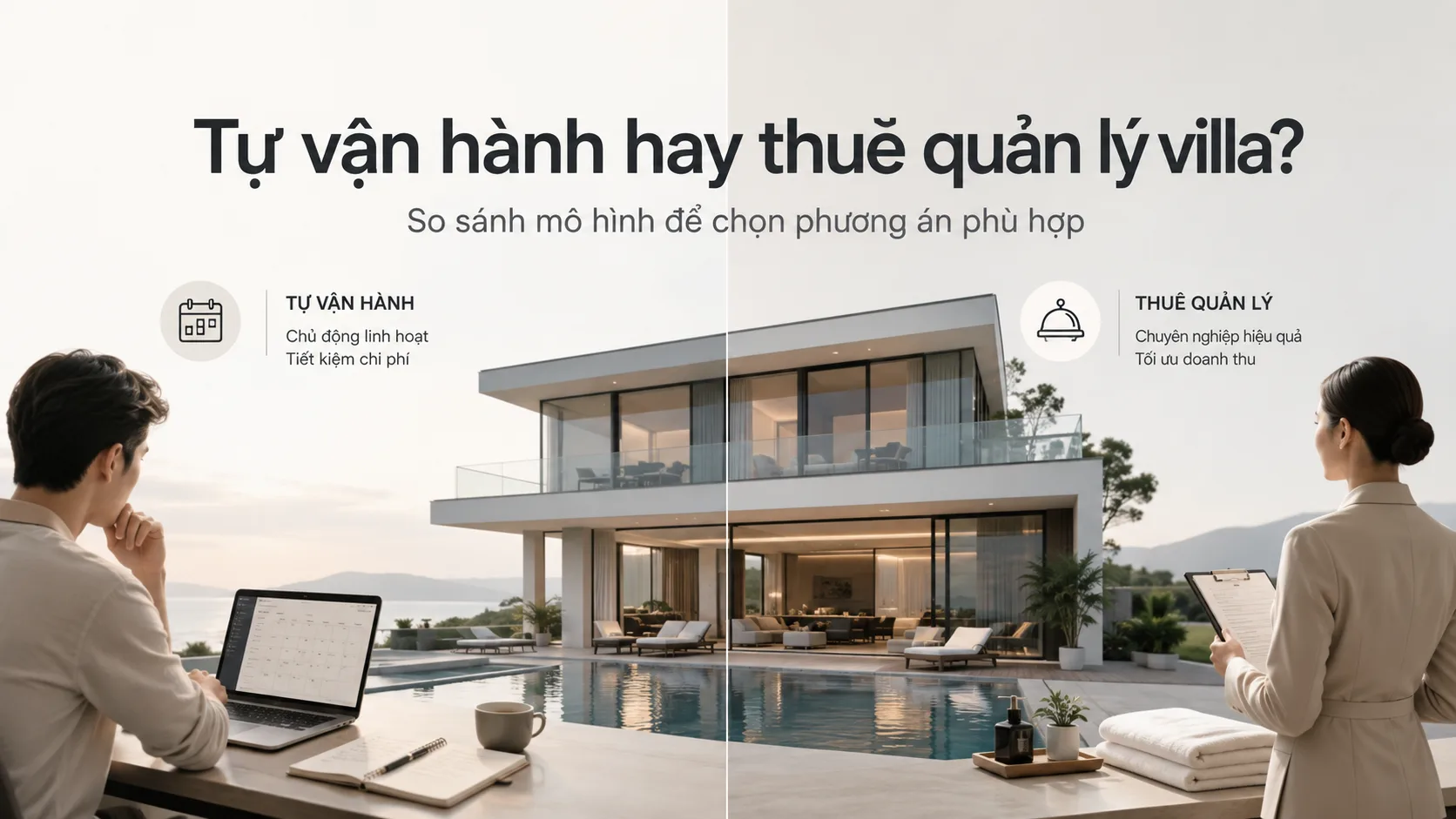 Tự vận hành hay thuê quản lý villa: So sánh để chọn mô hình phù hợp