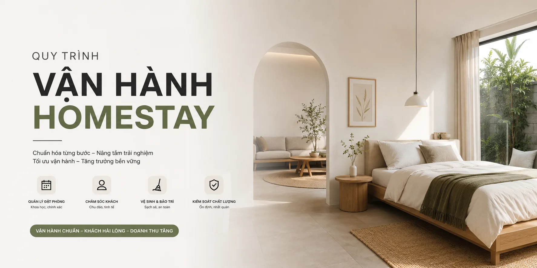 Quy trình vận hành homestay: chuẩn hóa chăm sóc khách, vệ sinh và bảo trì