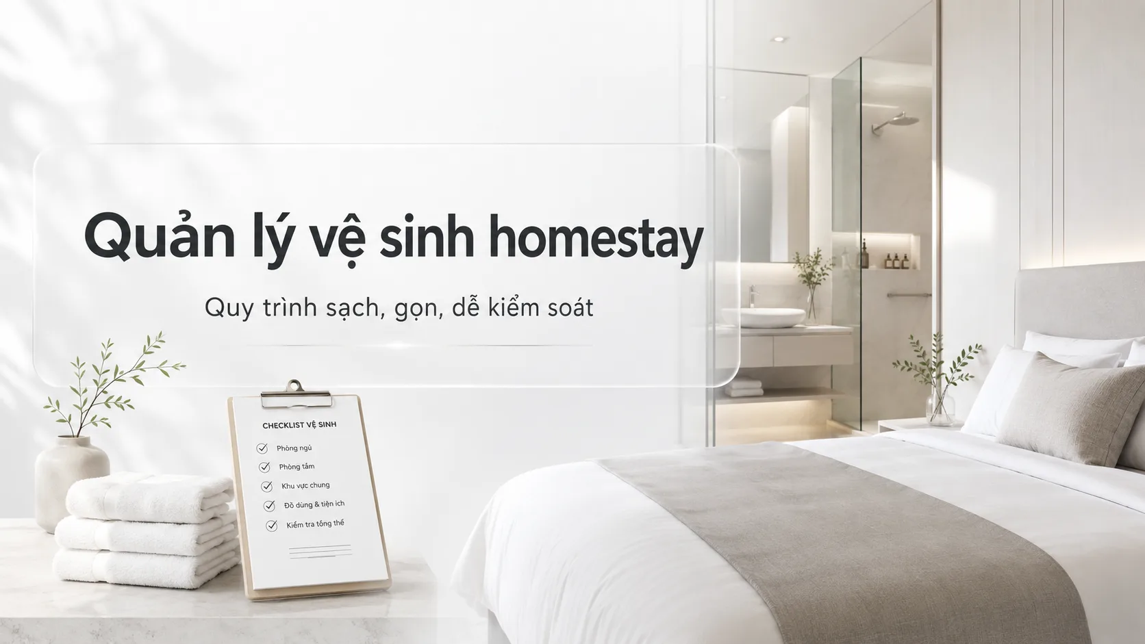 Quản lý vệ sinh homestay: Quy trình vận hành sạch, ổn định và dễ kiểm soát