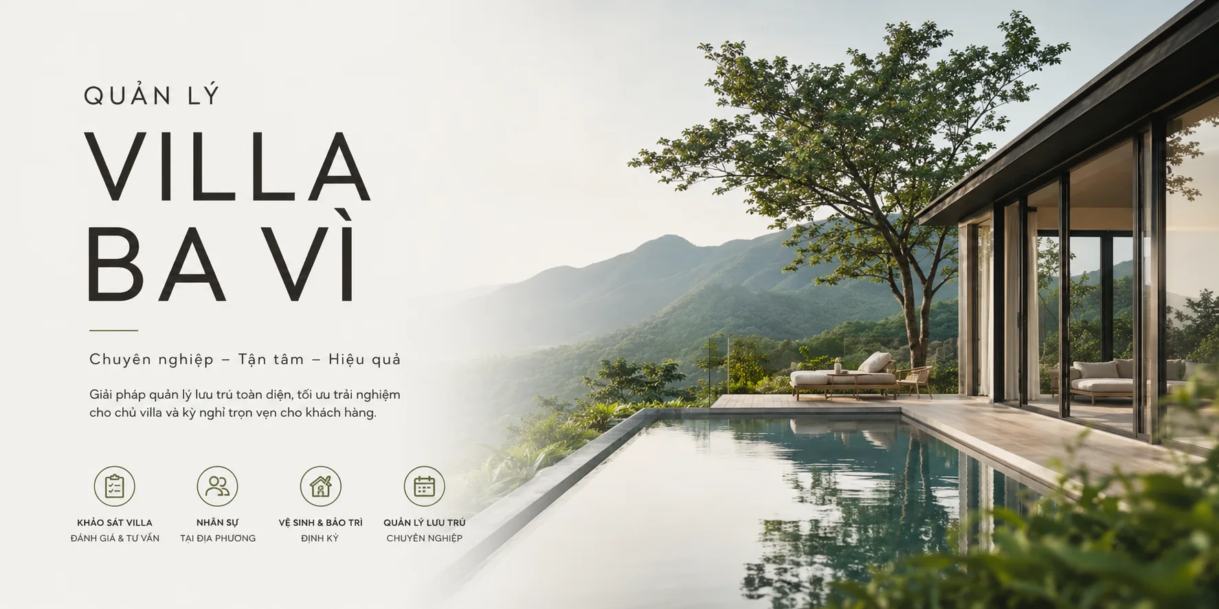 Quản lý villa Ba Vì: Từ khảo sát thực địa đến vận hành lưu trú hiệu quả