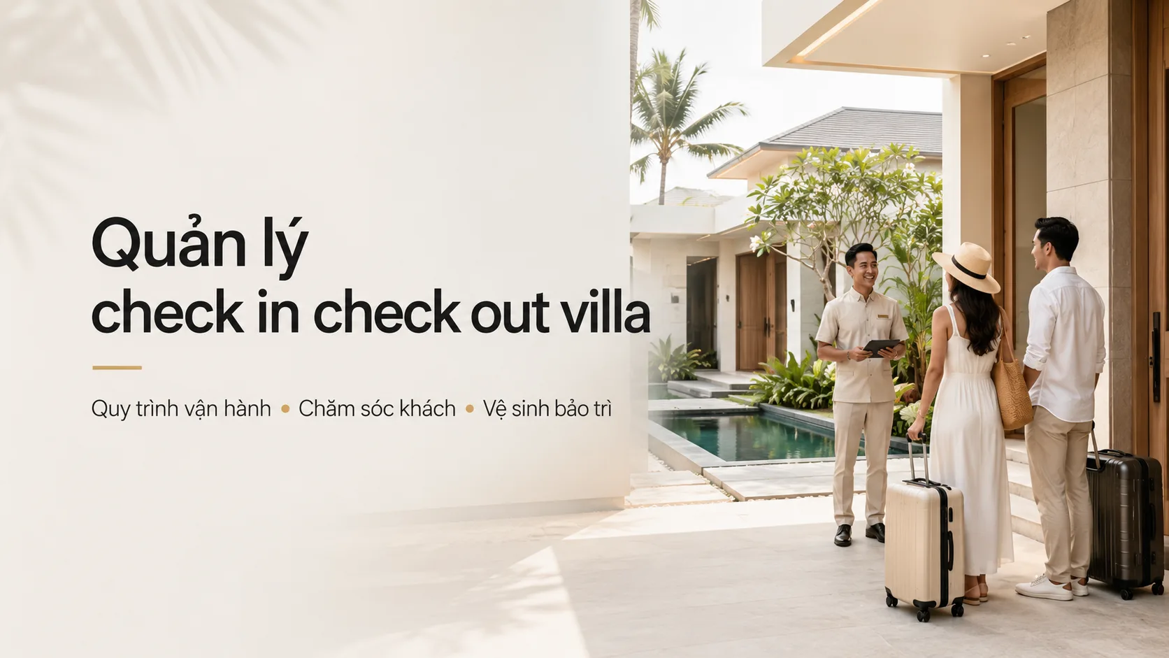 Quản lý check in check out villa: Quy trình vận hành từ lúc đón khách đến khi bàn giao căn