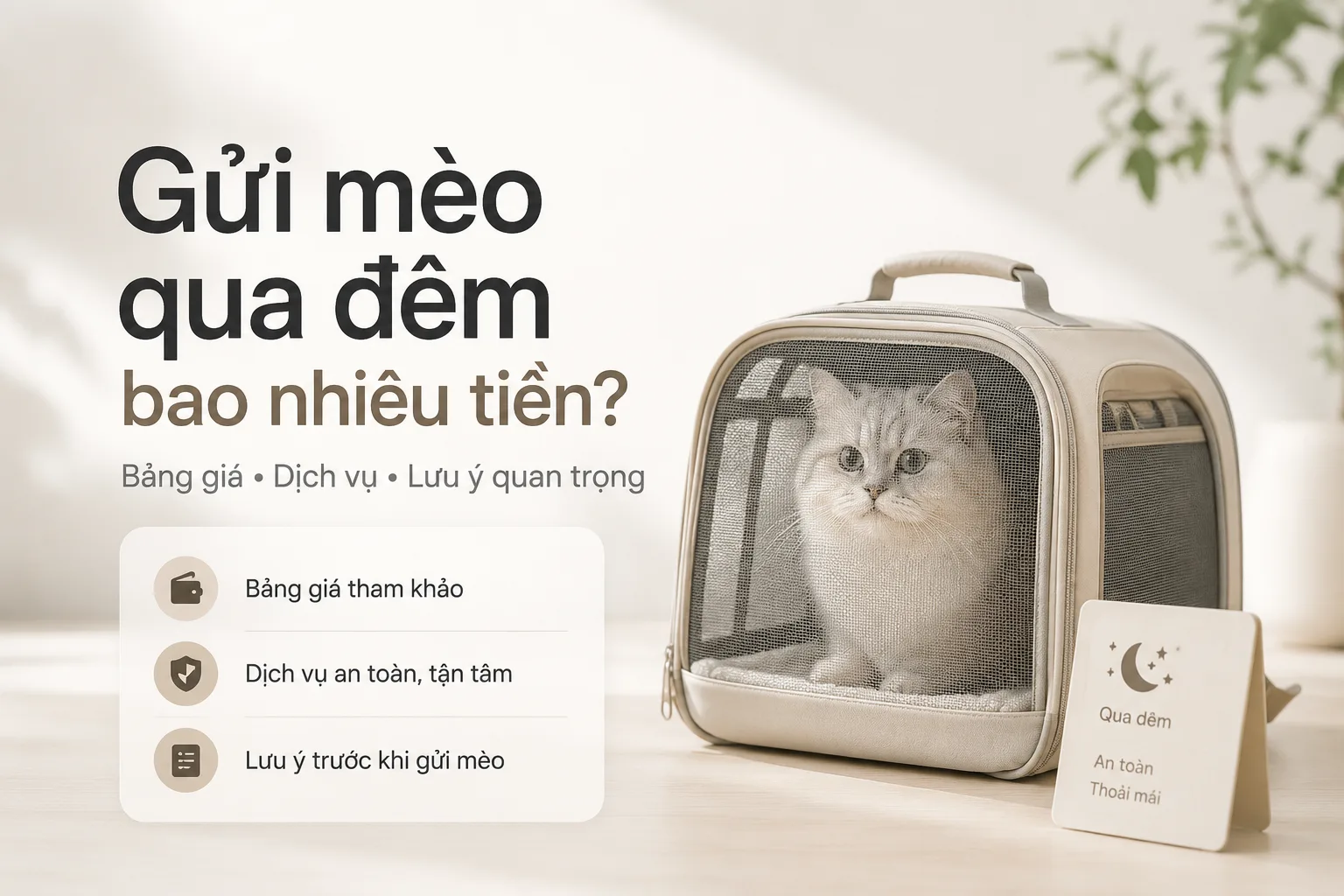 Gửi mèo qua đêm bao nhiêu tiền? Bảng giá & lưu ý khi gửi