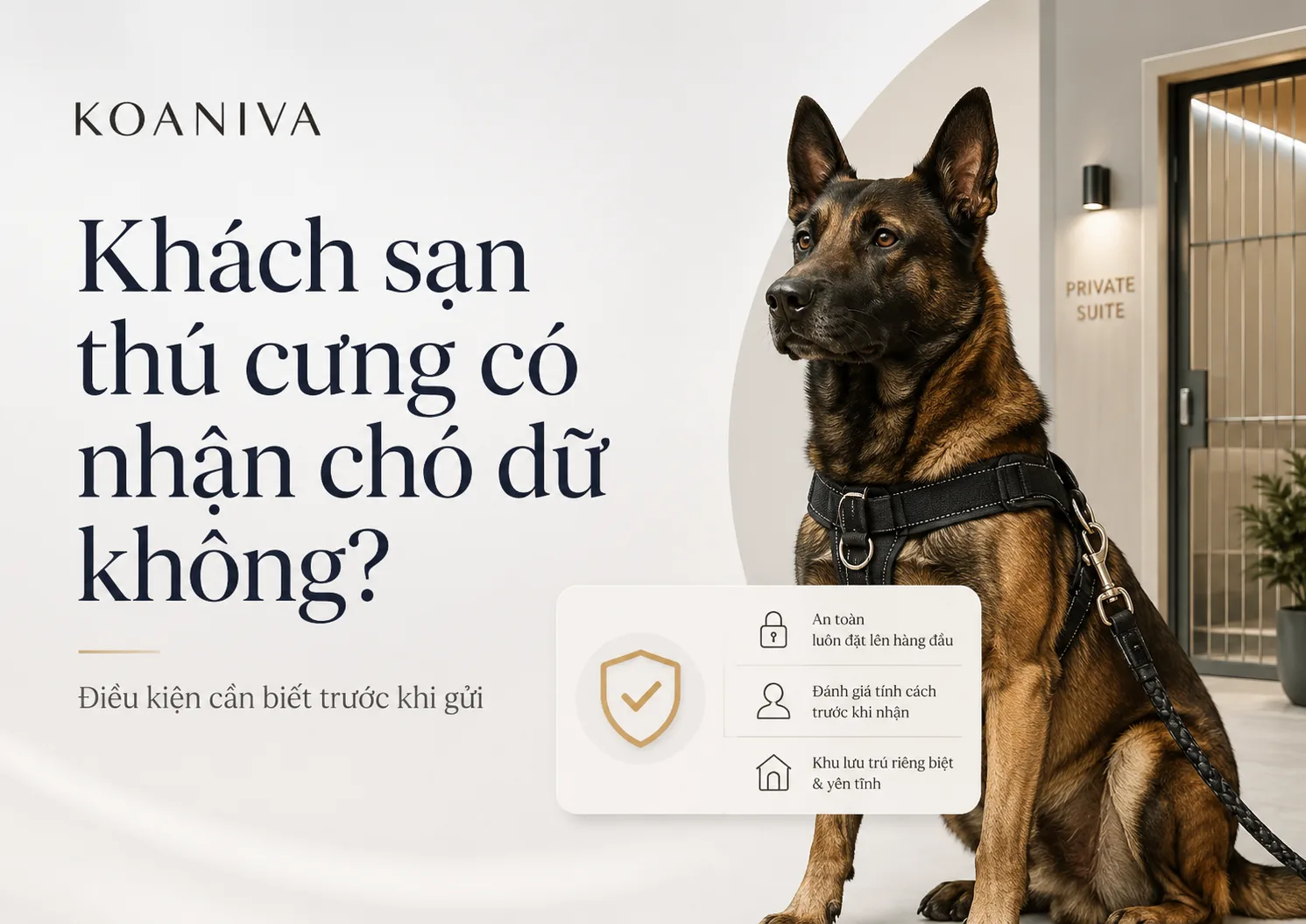 Khách sạn thú cưng có nhận chó dữ không? Điều kiện cần biết trước khi gửi