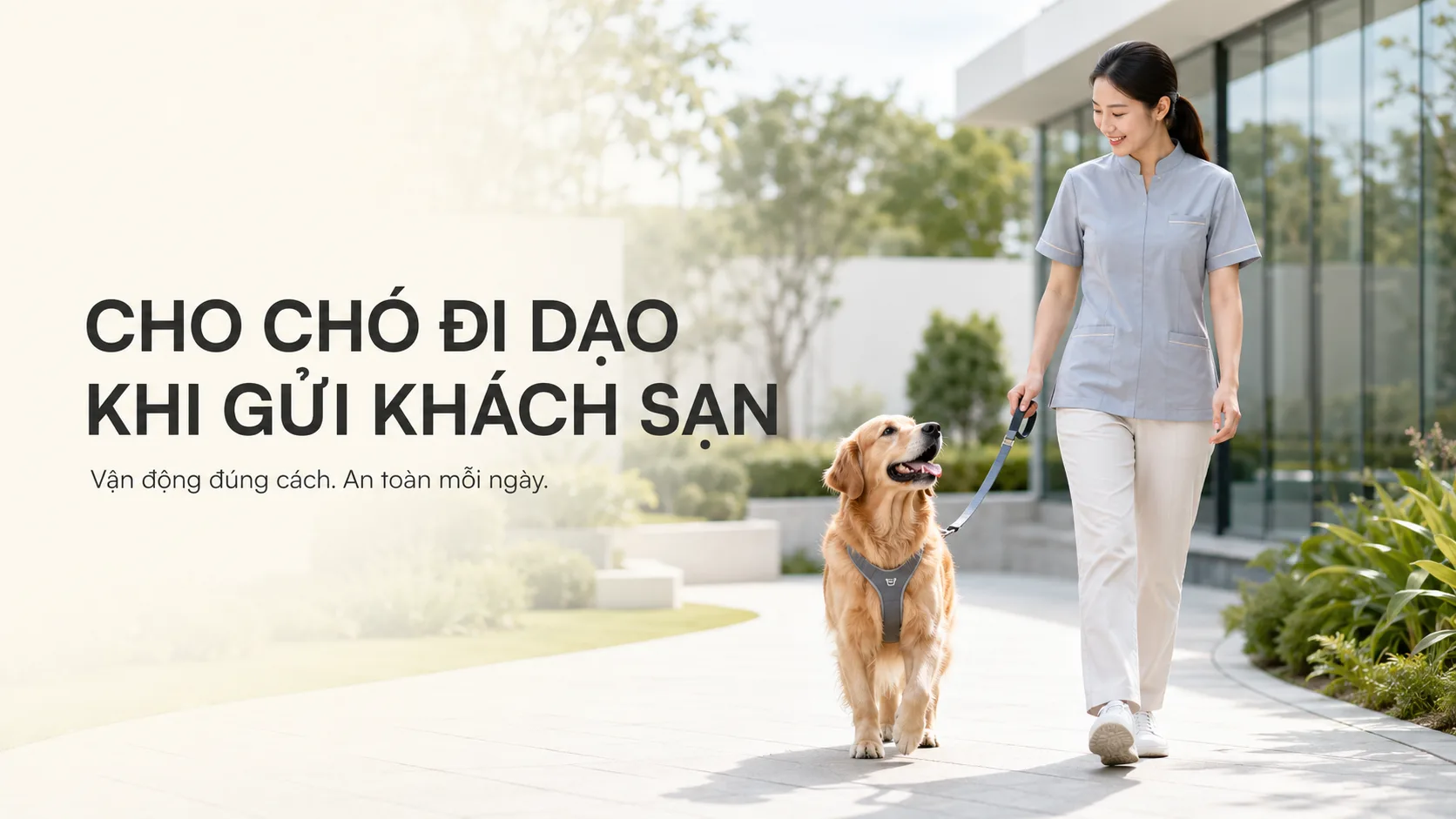 Cho chó đi dạo khi gửi khách sạn: Cách xác nhận lịch vận động an toàn