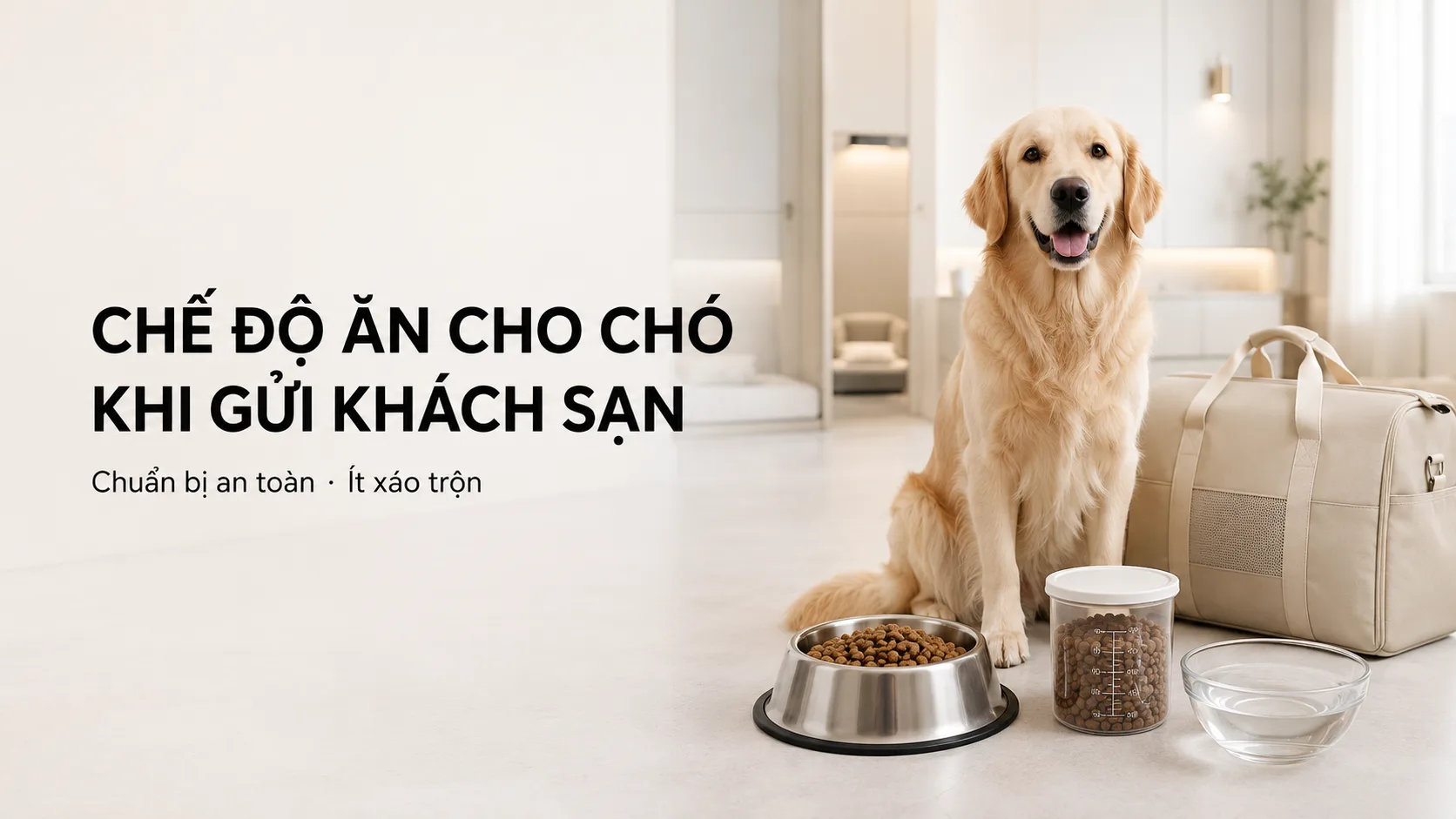 Chế độ ăn cho chó khi gửi khách sạn: Cách chuẩn bị an toàn và ít xáo trộn