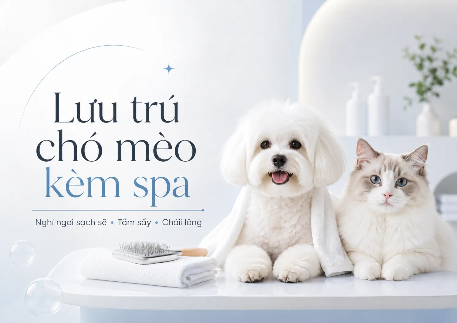 Lưu trú chó mèo kèm spa: giải pháp chăm sóc trọn gói khi chủ vắng nhà