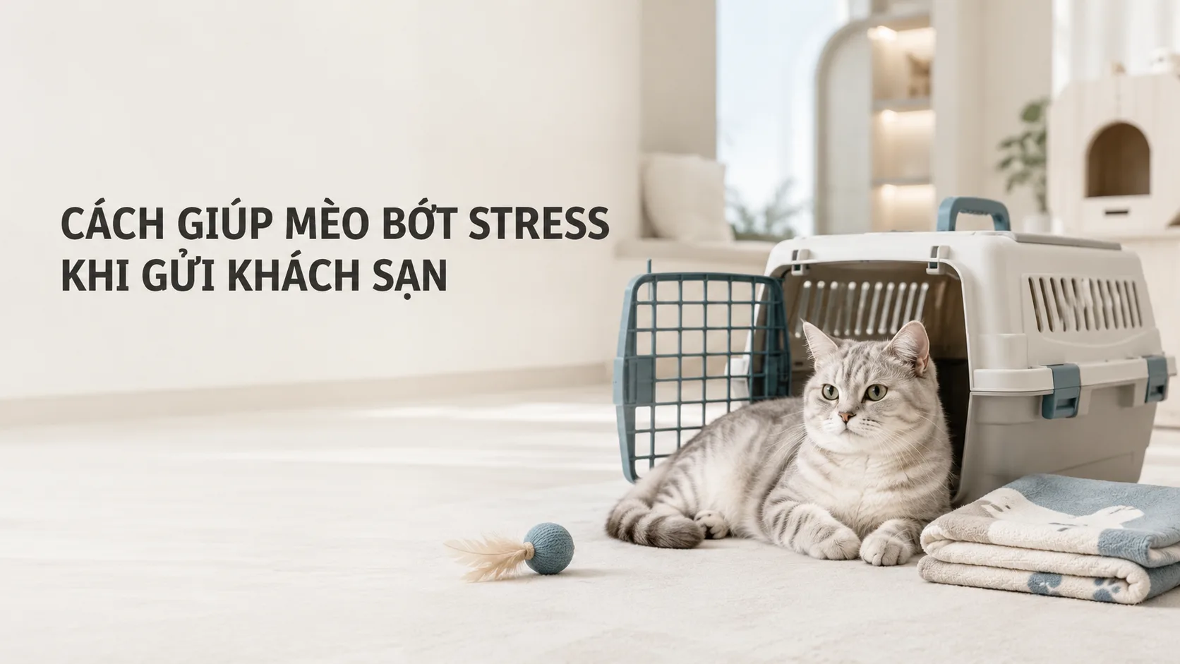 Cách giúp mèo bớt stress khi gửi khách sạn: Hướng dẫn chuẩn bị toàn diện