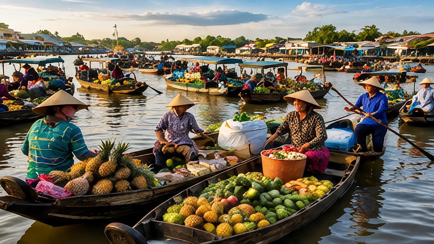 Ngày 1: Chợ Nổi Cái Răng – Cồn Sơn – Trải Nghiệm Miền Tây