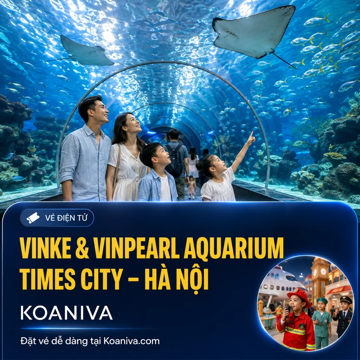 Vé VinKE & Vinpearl Aquarium Times City – Hà Nội