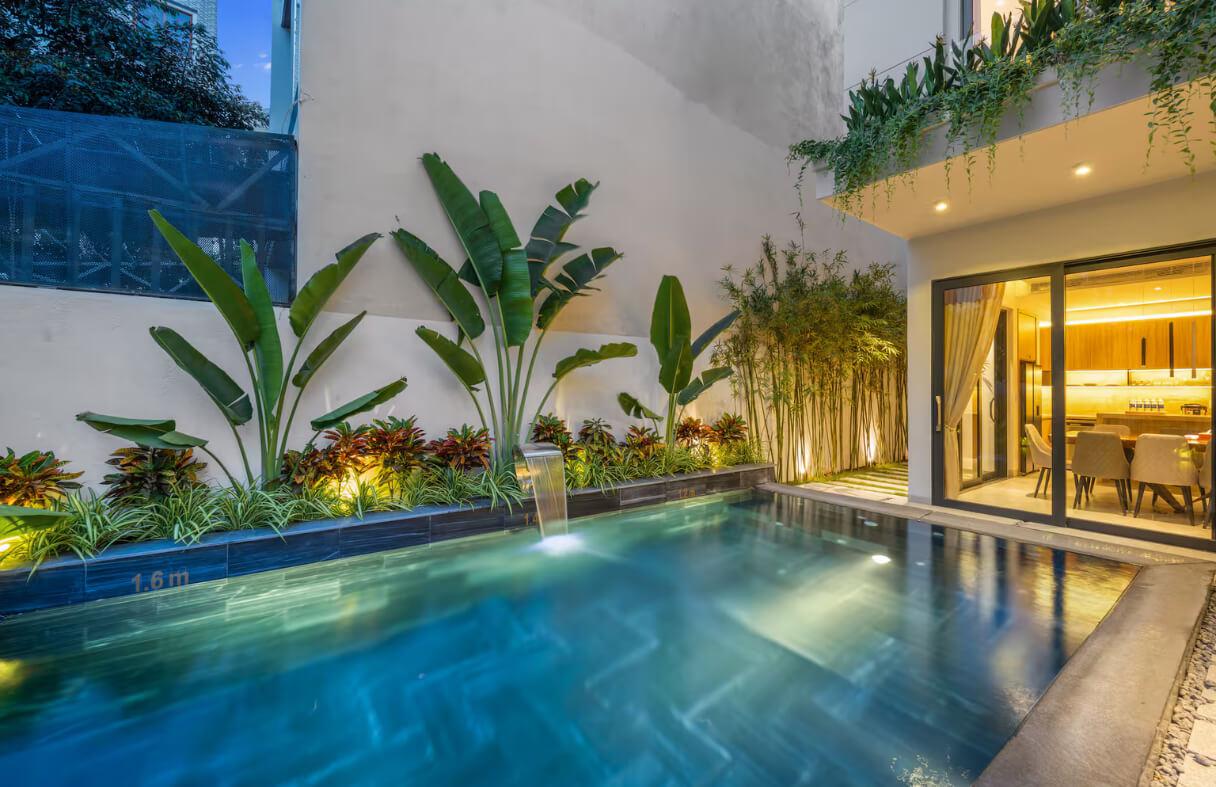 Villa nguyên căn cho nhóm bạn có hồ bơi riêng và khu BBQ