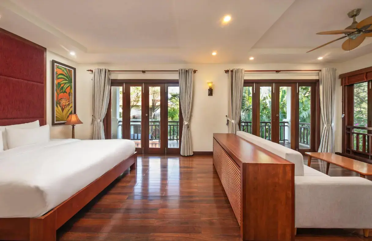 Bedroom inside a villa resort in Da Nang designed for long and comfortable stays